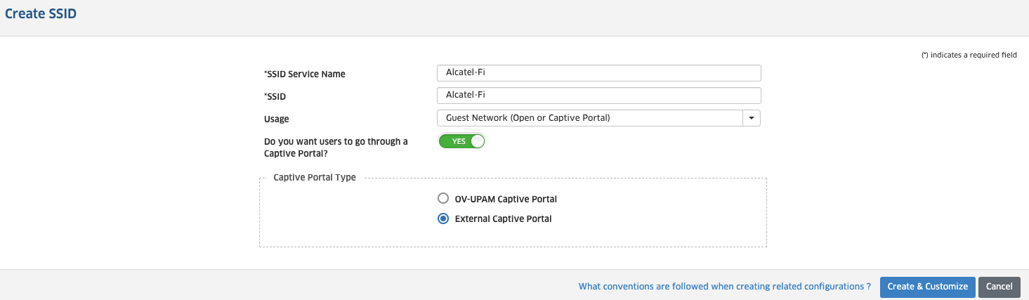 Alcatel lucent OV2500 UI - Create Guest SSID
