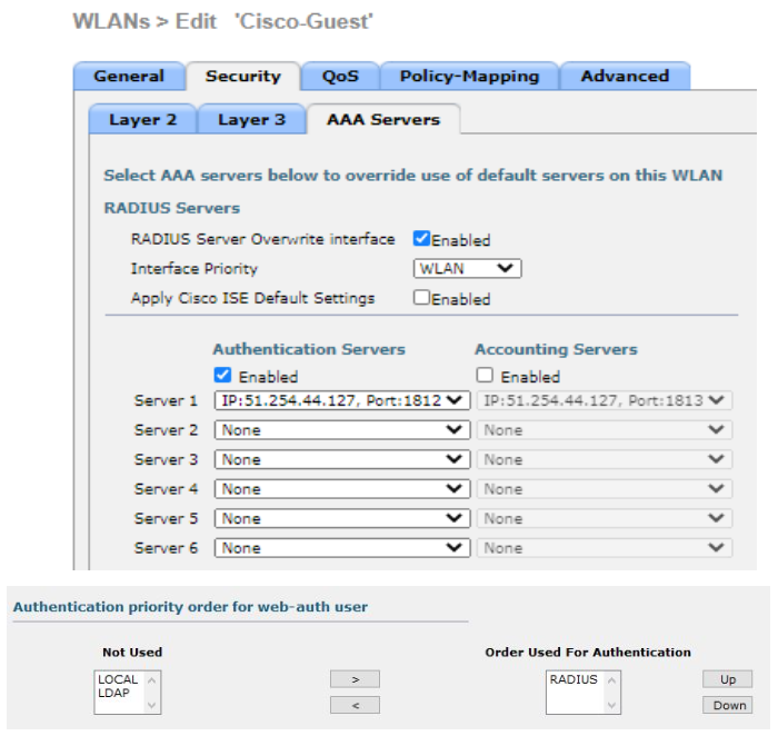 Cisco WLC5520 UI - WLAN - Security - AAA.png