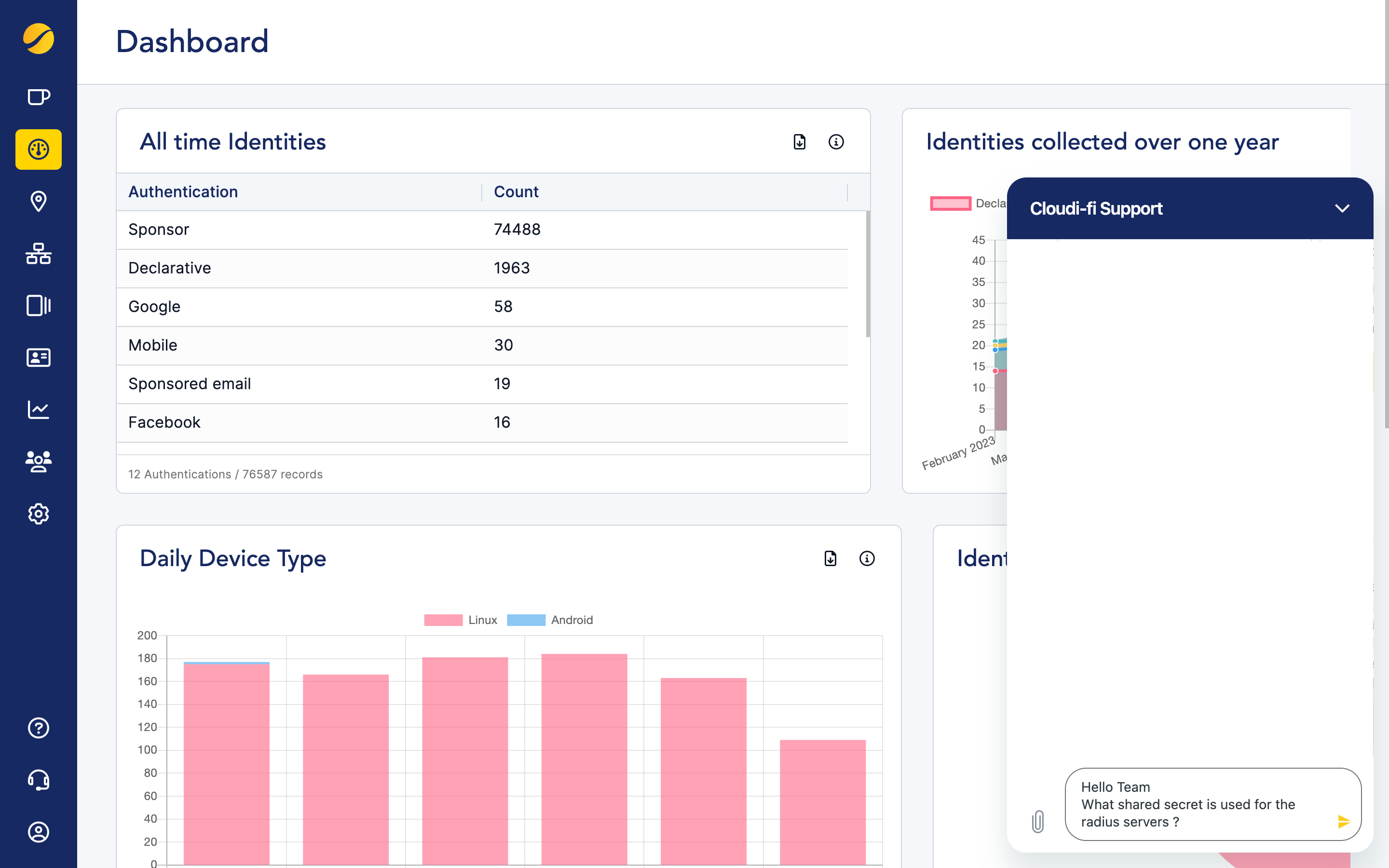 Cloudi-Fi Admin Console - Get Radius Secret