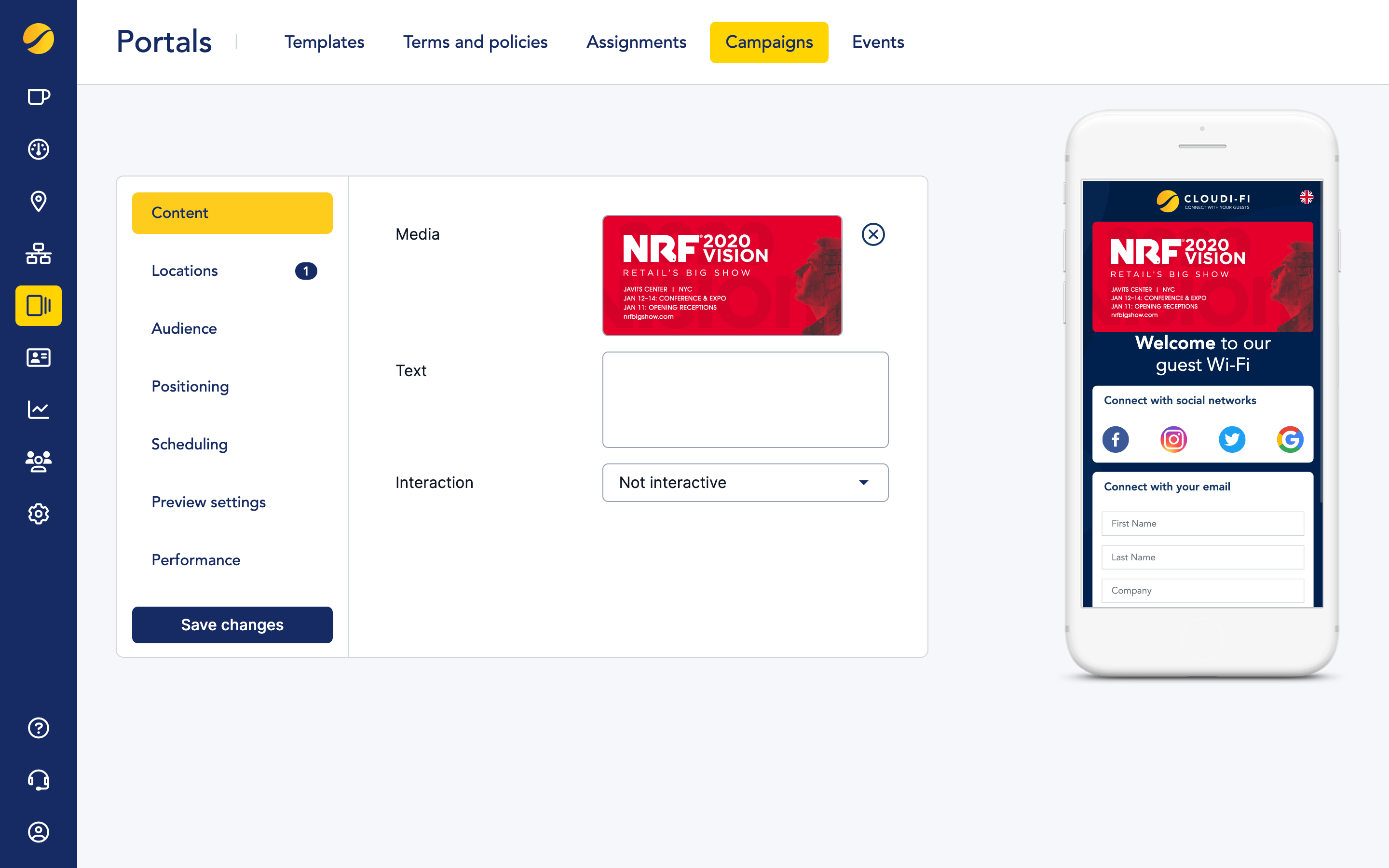 Cloudi-FI UI - New Campaigns module