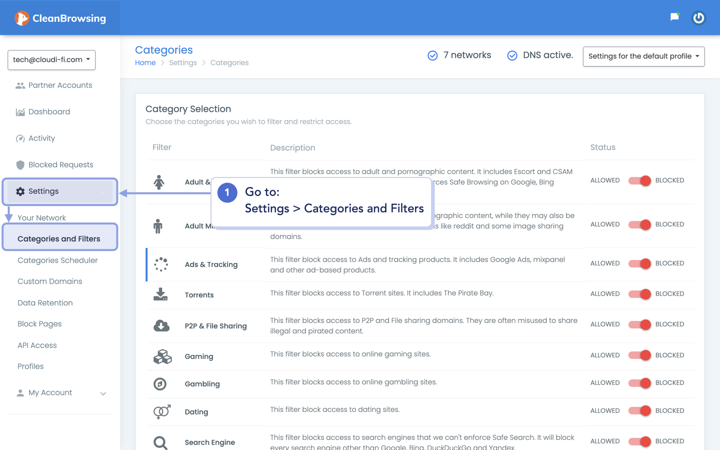 Implement DNS Filtering - Select categories in CleanBrowsing.001.jpeg