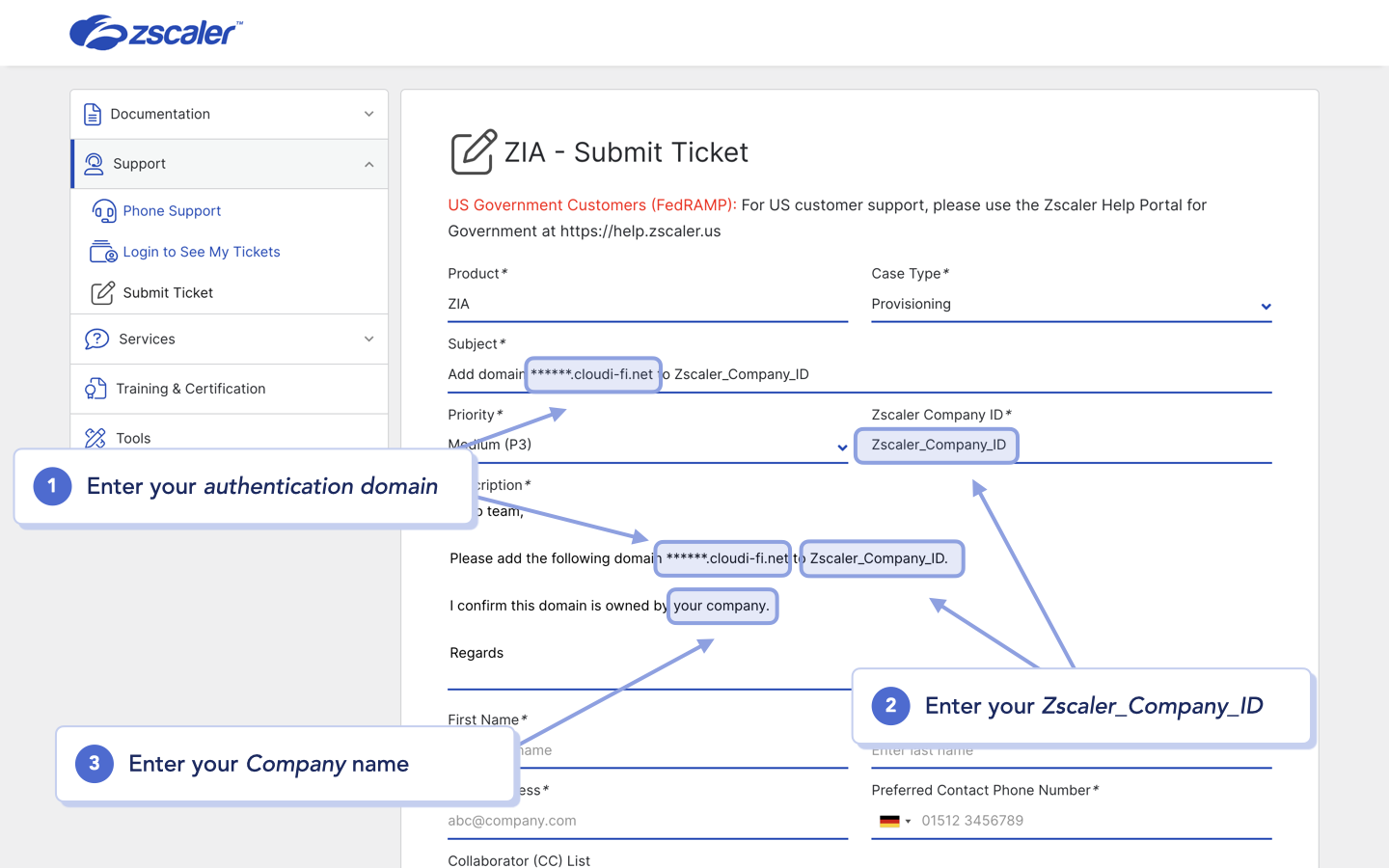 Zscaler - Open support ticket