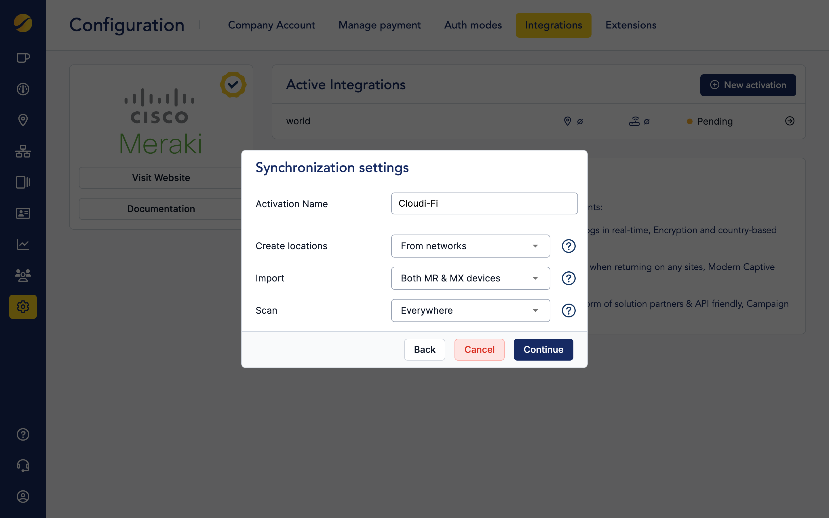 Cloudi-Fi UI - Define Meraki Integration settings.png