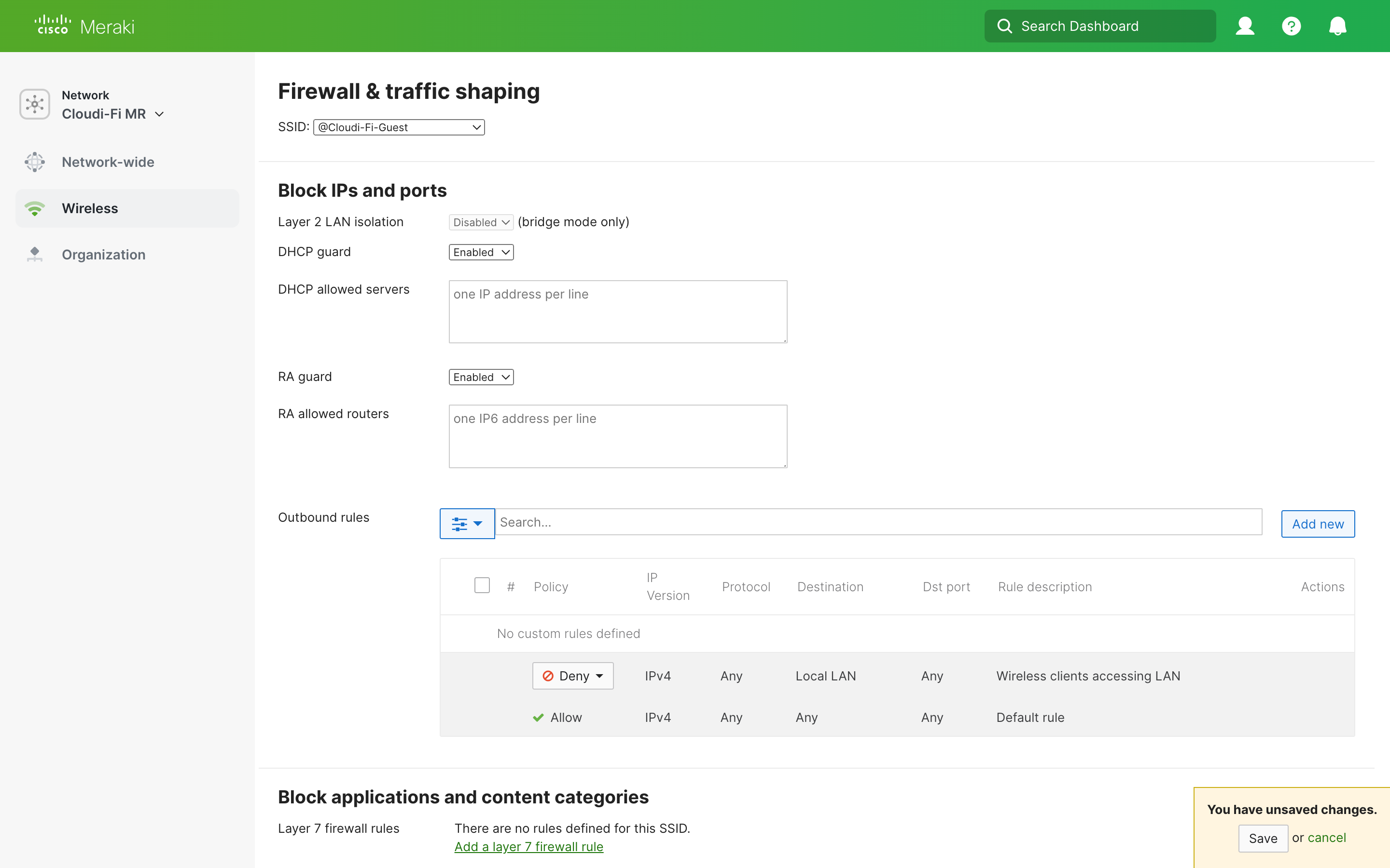 Cloudi-Fi - Meraki Traffic Shaping and firewall settings.png