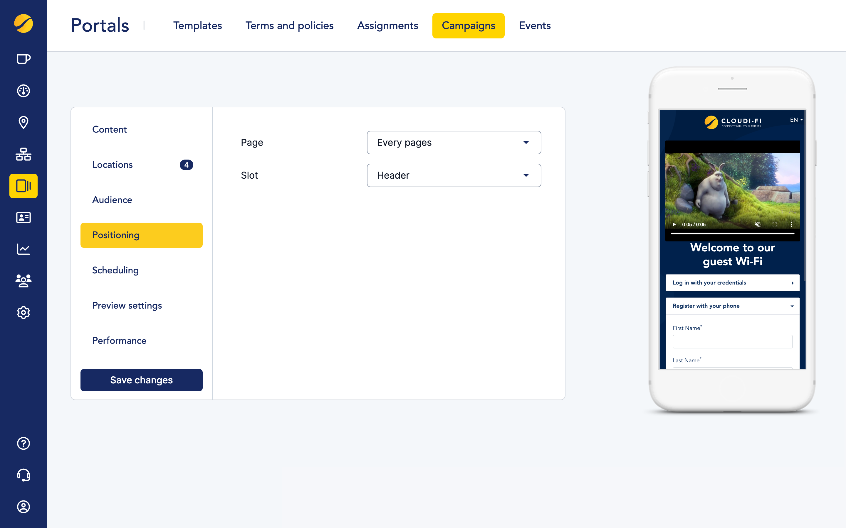 Cloudi-Fi Admin - campaign positioning