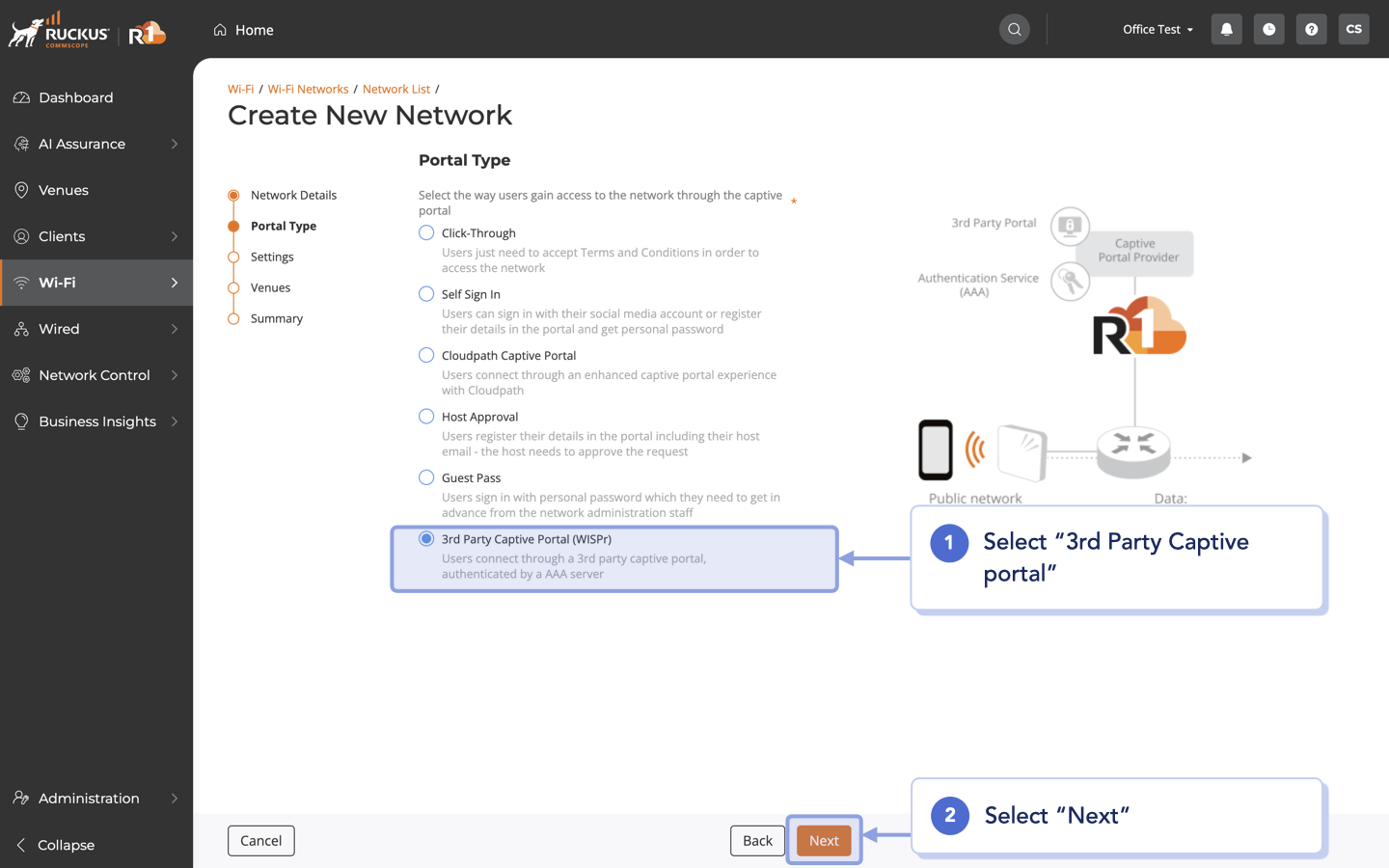 Cloudi-Fi_Ruckus Cloud_Add Wifi Network_Portal type.png