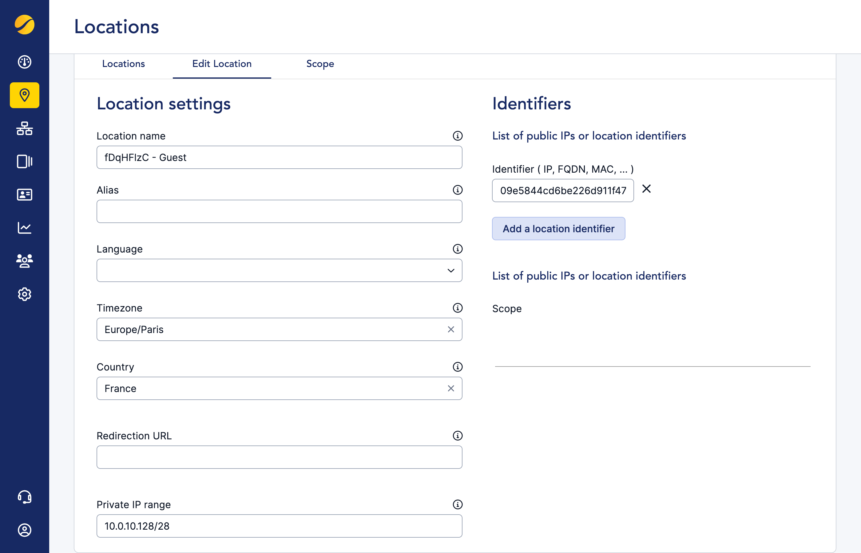 Cloudi-FI Virtual location - private subnet