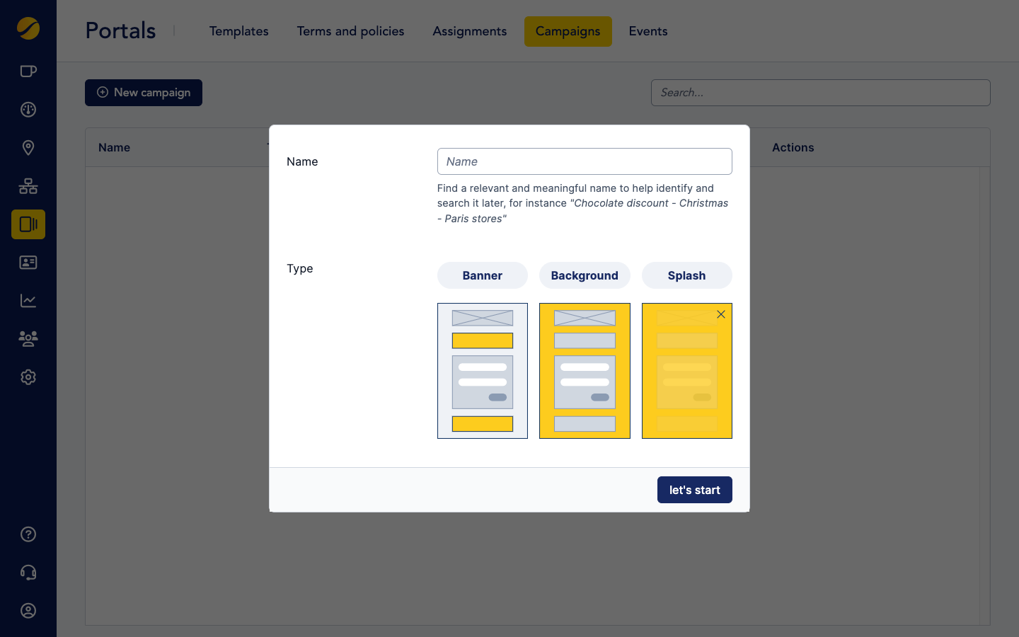 Cloudi-Fi - Create campaign for captive portal types.png