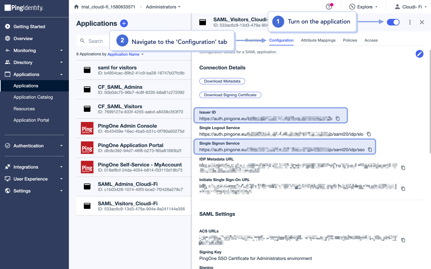 cloudi-fi ping identity saml application configure SAML.png