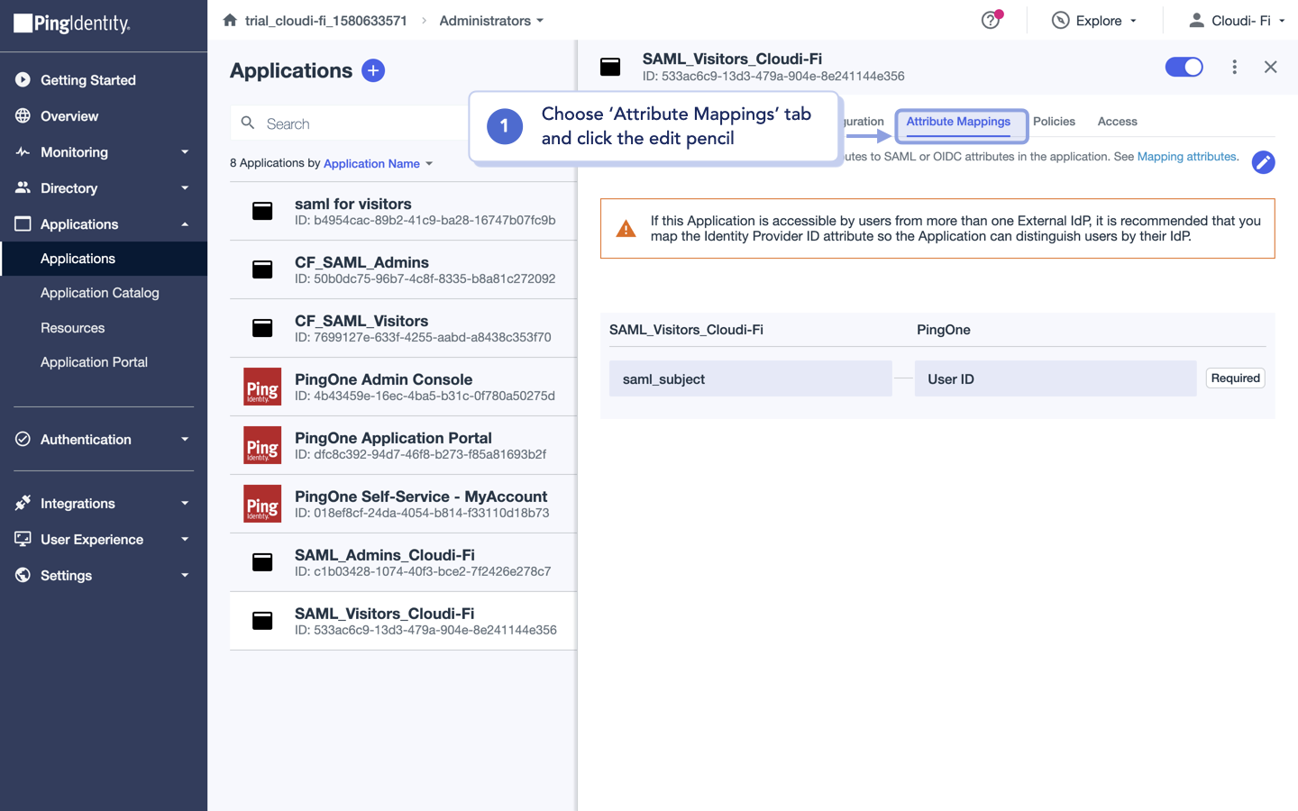 cloudi-fi ping identity saml application attribute mapping.png
