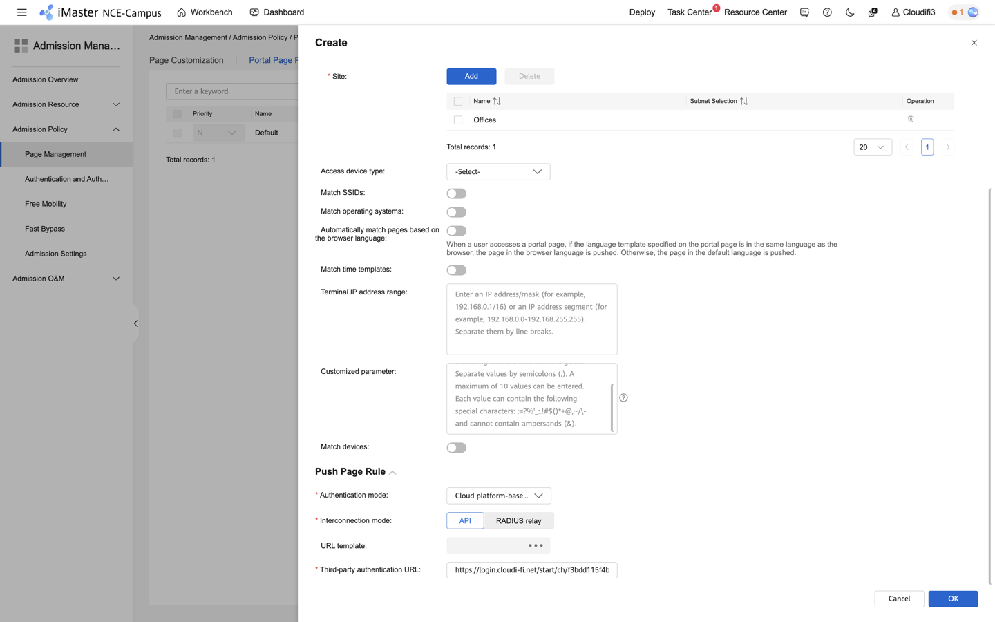 huawei_cloudi-fi_admission management_page management_create_3.png