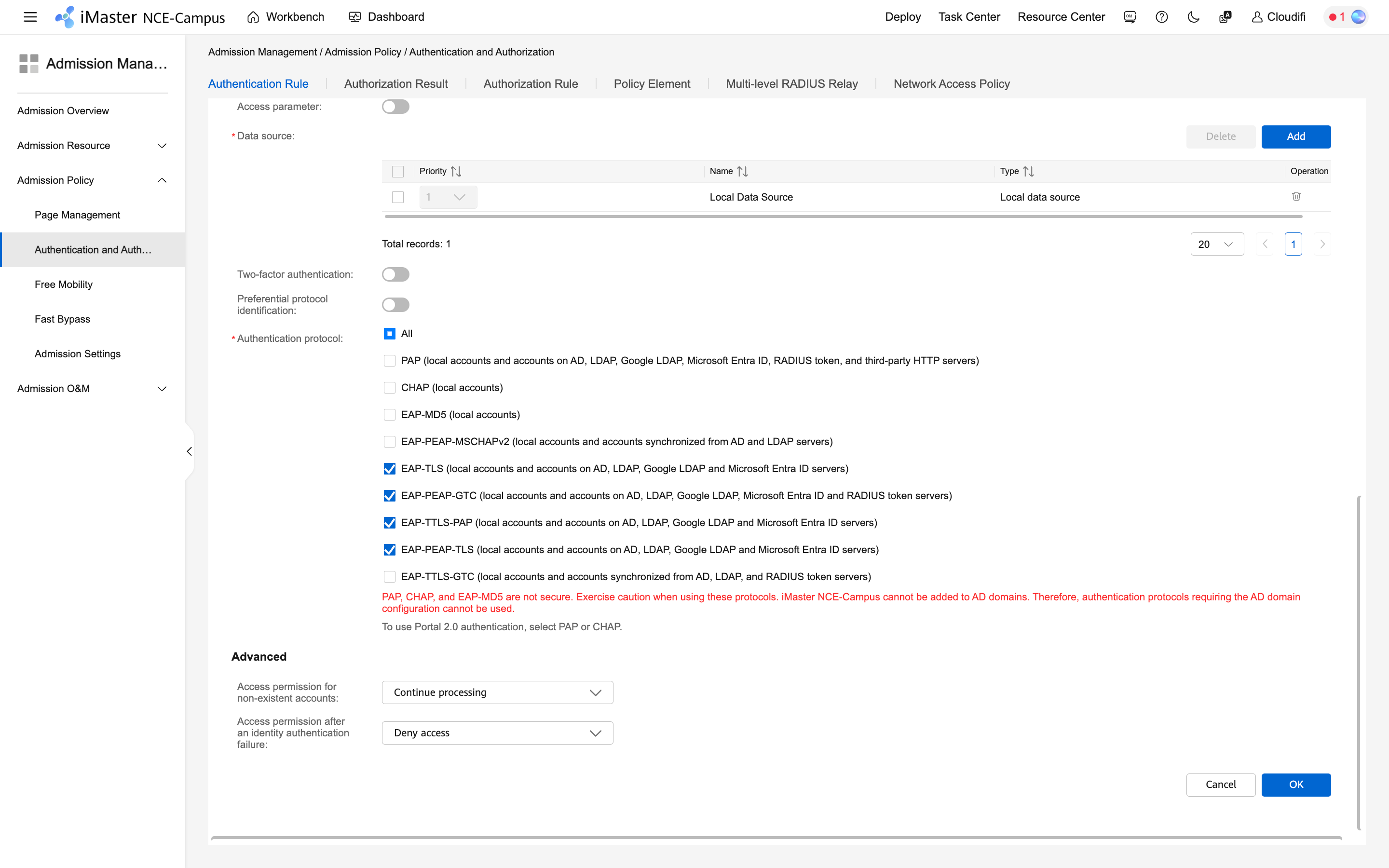 huawei_cloudi-fi_admission management_authentication and authorization_authentication rule_3.png