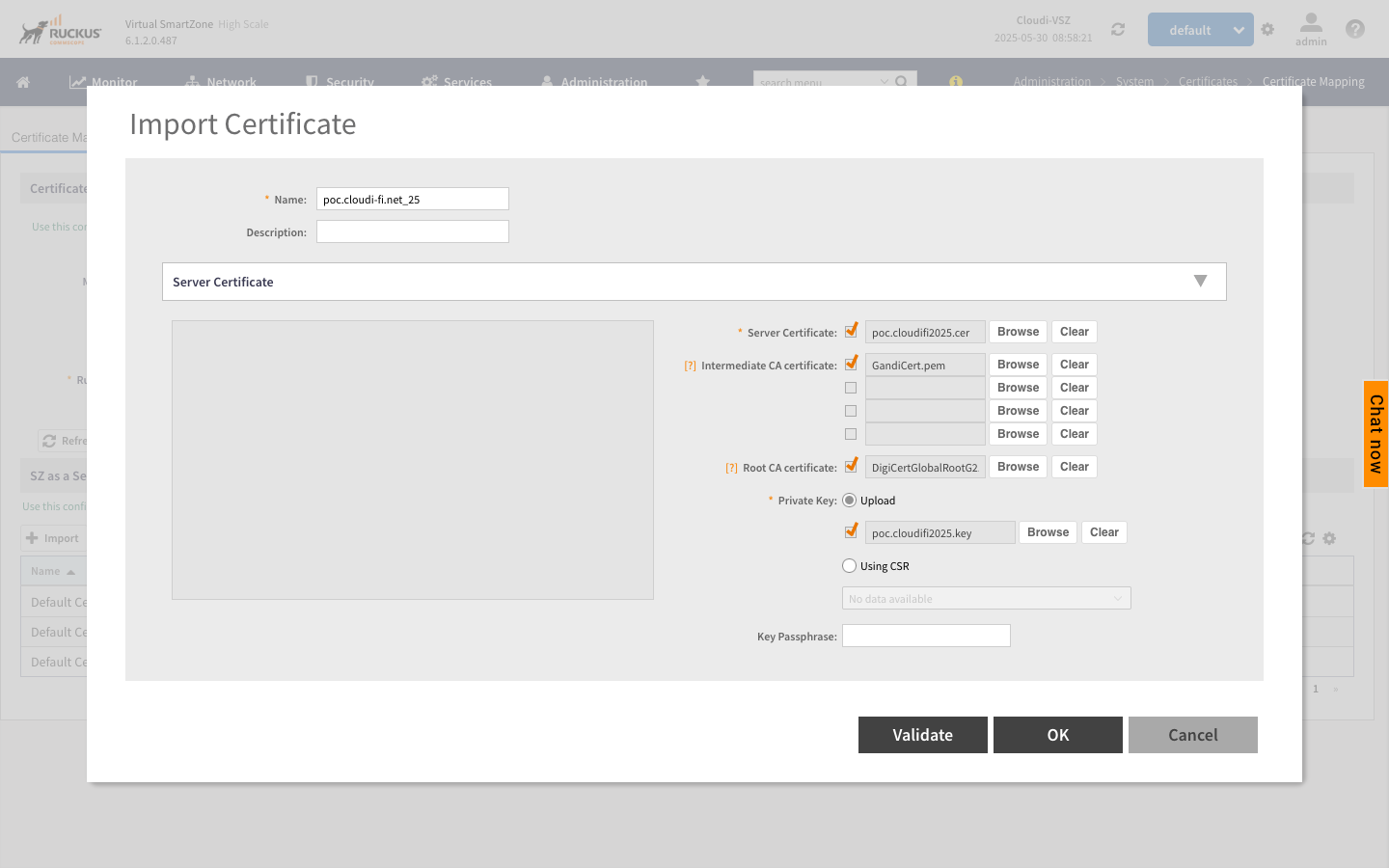 Ruckus SmartZone 6 - Import Certificate for captive portal.png