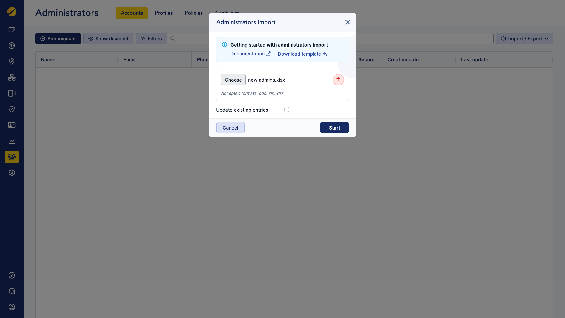 Cloudi-Fi admin UI - import adminstrators.png