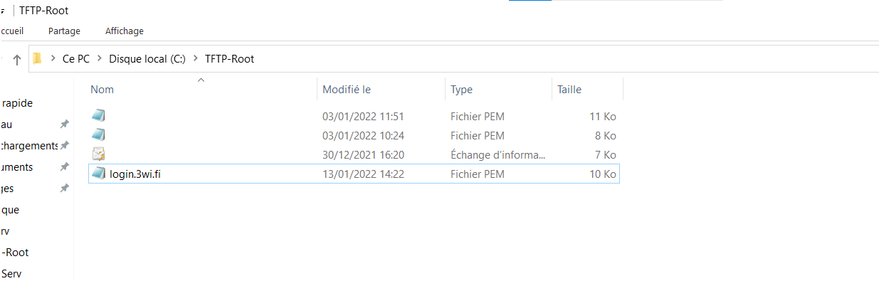 Add file to the TFTP server