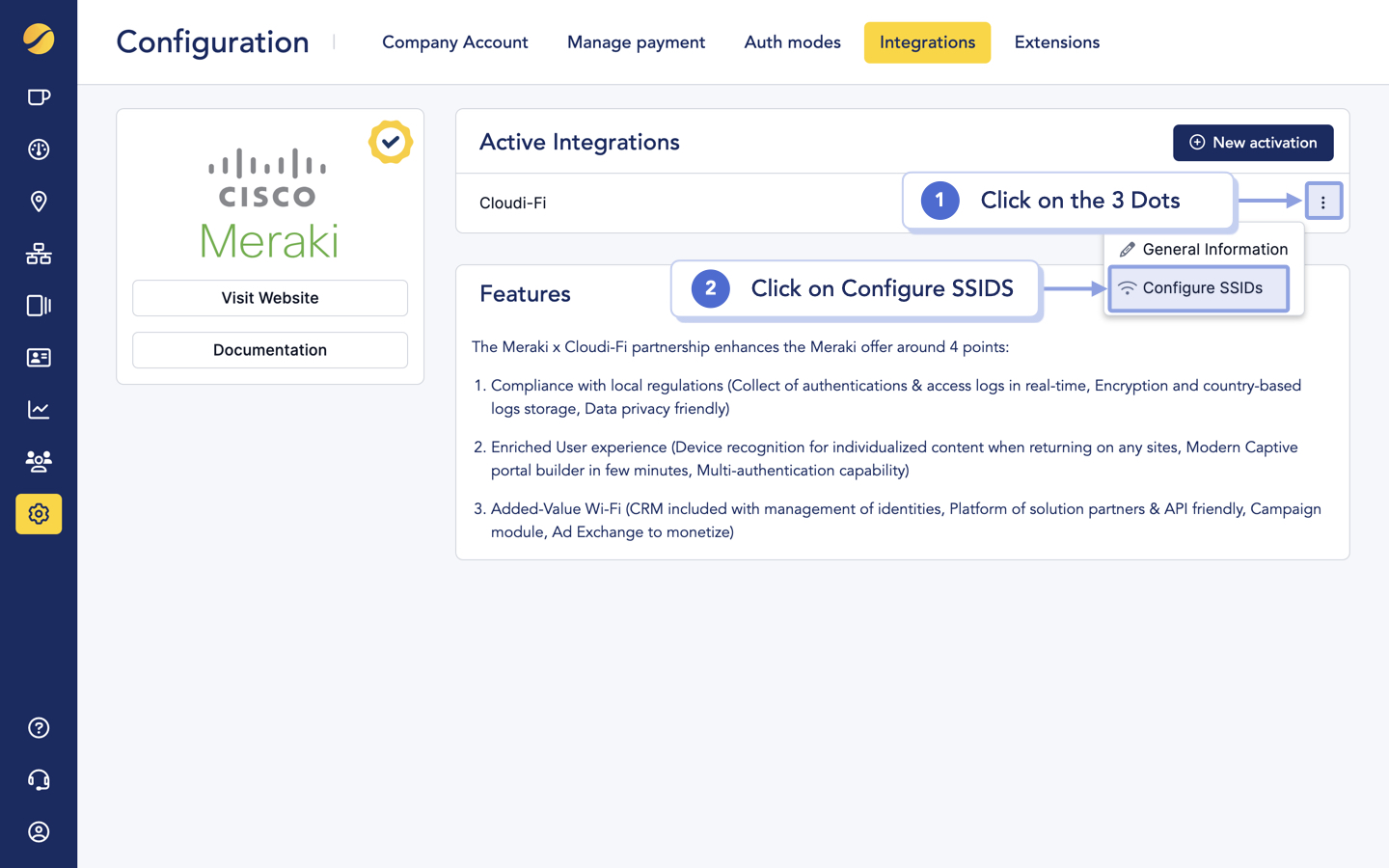 Cloudi-Fi - Configure Meraki SSIDs