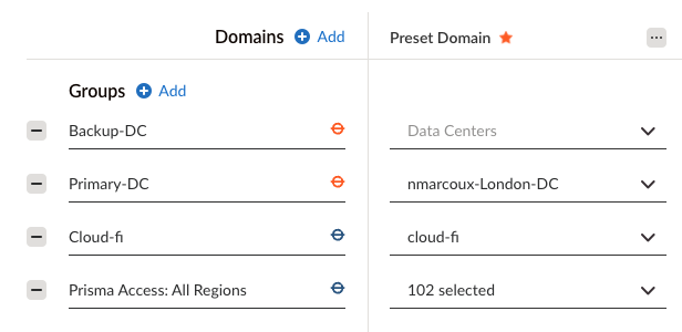 Domain group - select the Cloudi-fi endpoint