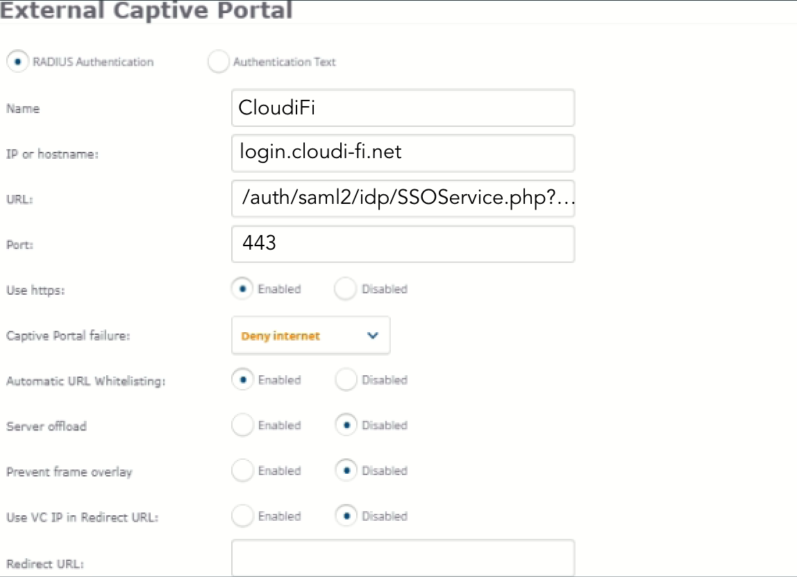 Aruba Airwave - Configure External captive portal