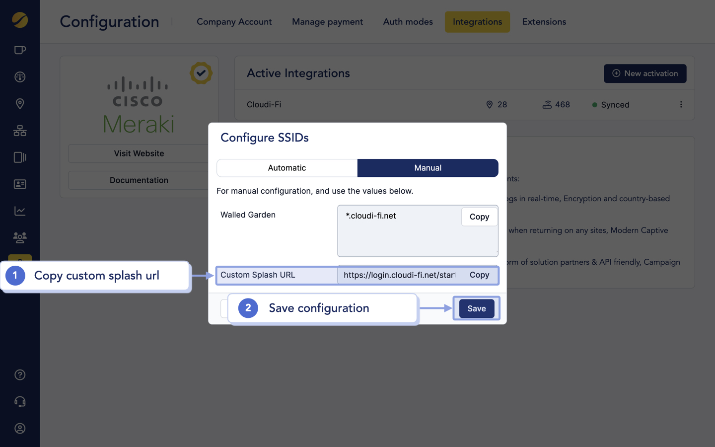 Cloudi-Fi - Get Custom splash URL for Meraki