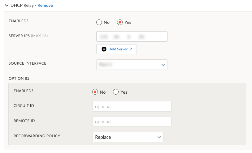 Enable your DHCP Relay and set Cloudi-FI DHCP server IP address