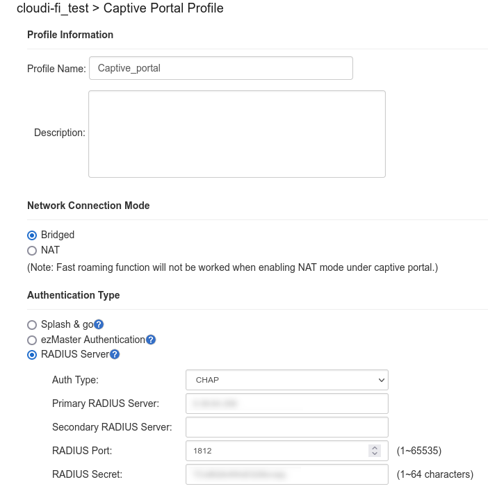 EnGenius - Configure Cloudi-Fi captive portal with Radius