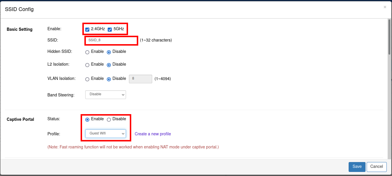 EnGenius - Assign captive portal to the SSID
