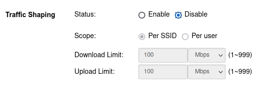 EnGenius - Traffic shaping configuration