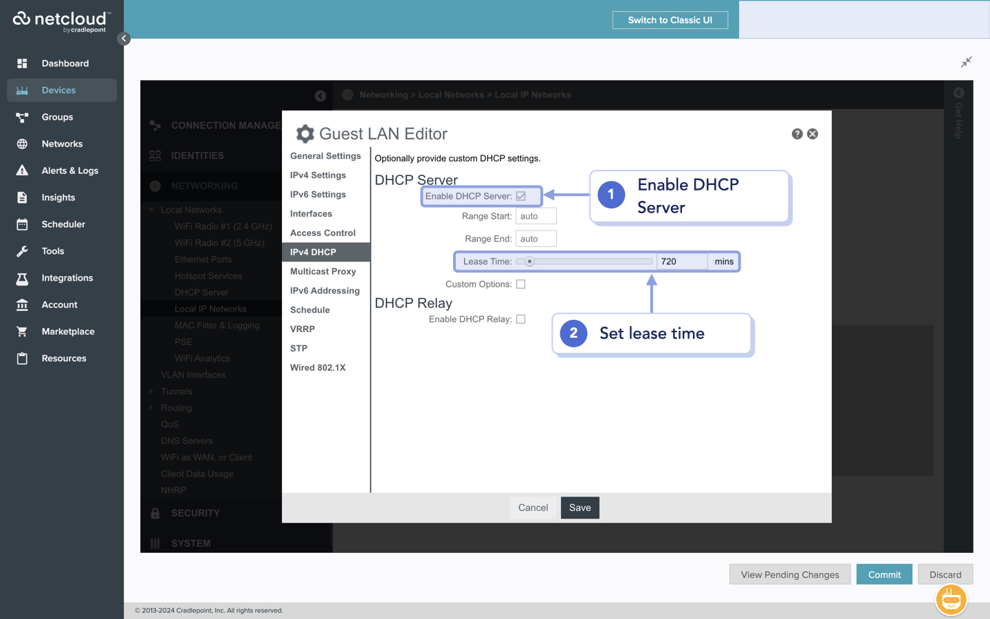 Cradlepoint - Enable DHCP server