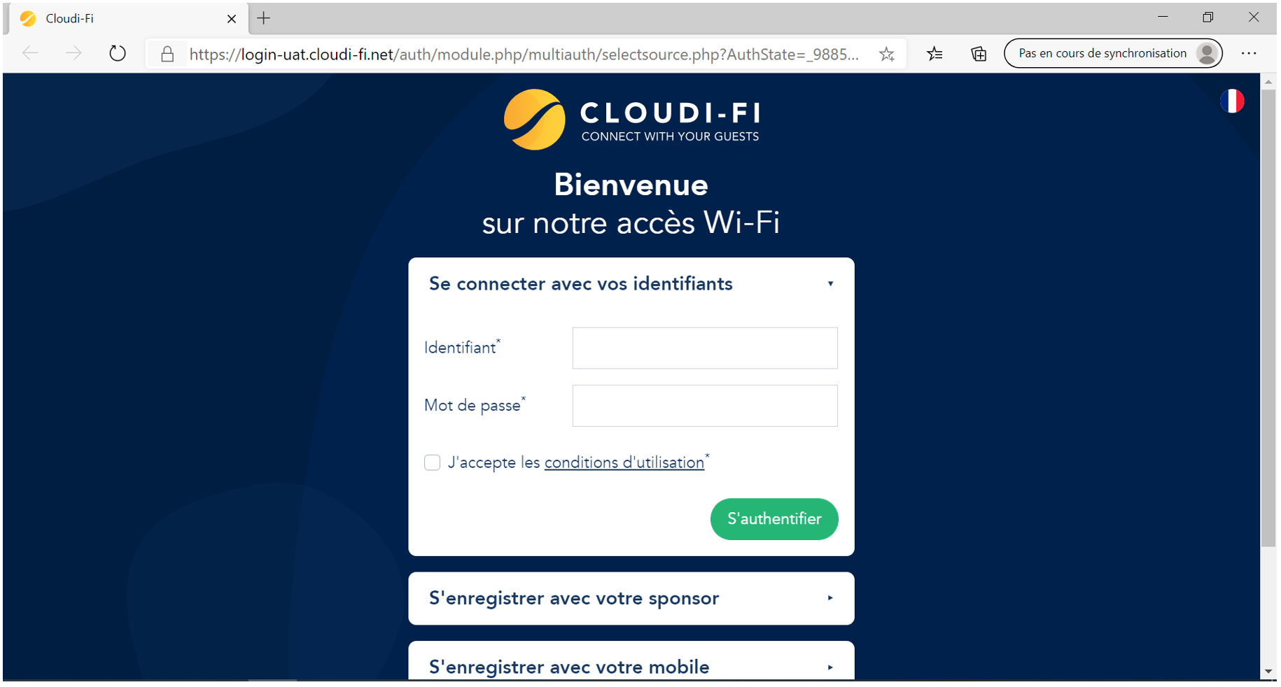 Captive Portal authentication page 2