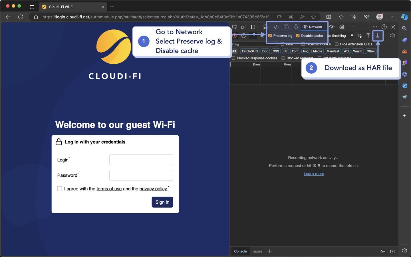 How to capture all the web requests in Microsoft Edge