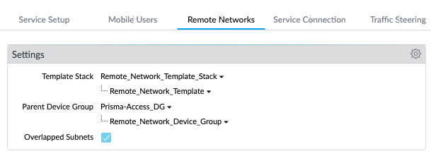 Panorama Cloud Services Configuration Remote Networks