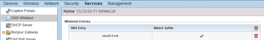 Extreme Networks WiNG - Add domains to the whitelist for captive portal
